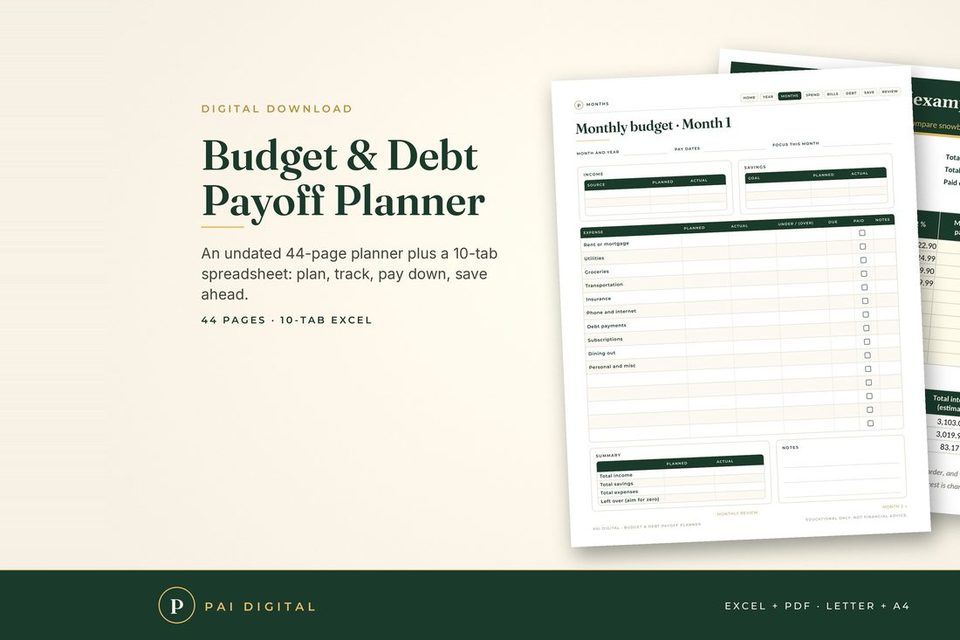 Budget & Debt Payoff Planner cover
