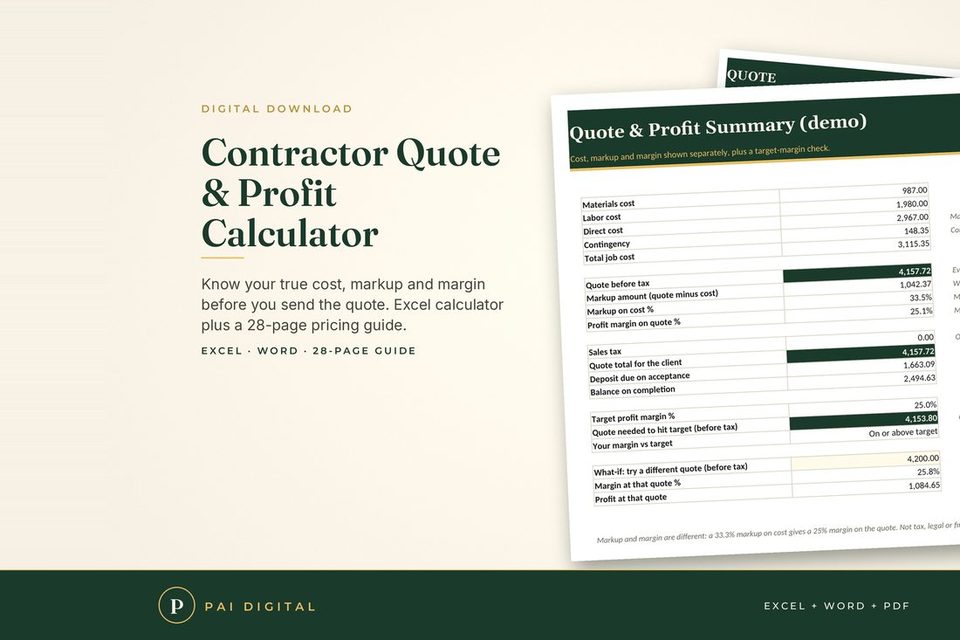 Contractor Quote & Profit Calculator cover