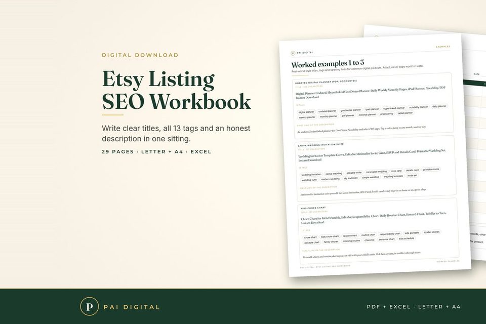 Etsy Listing SEO Workbook cover