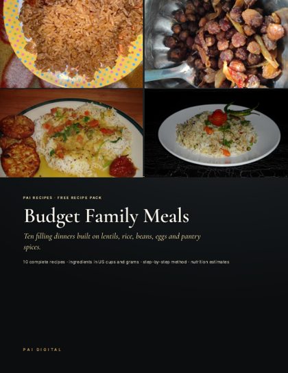 Cover of the Budget Family Meals recipe pack