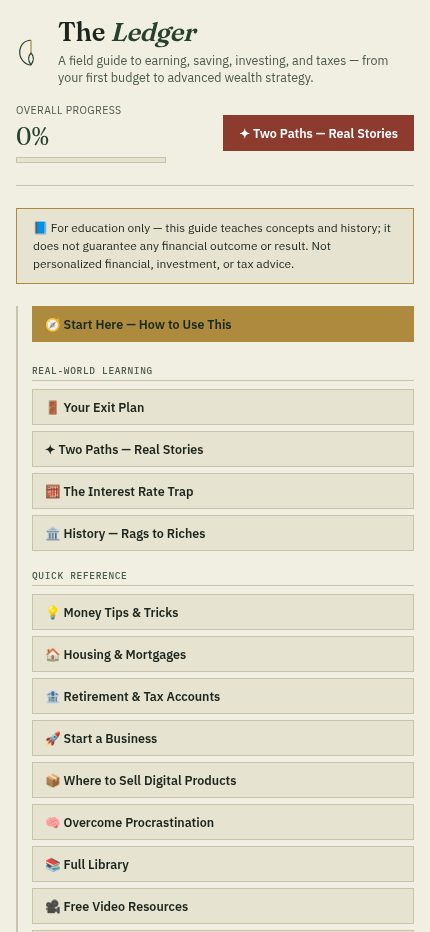 The Ledger interactive app open on a phone