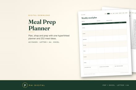 MEP-001 Meal Planner, Printable & Digital cover