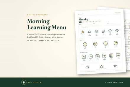 PMM-001 PreK Morning Menu Binder cover