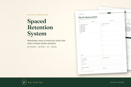 SRS-001 Spaced Repetition Study Planner cover