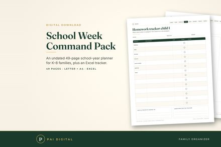 SWC-001 School Year Family Planner & Homework Tracker cover