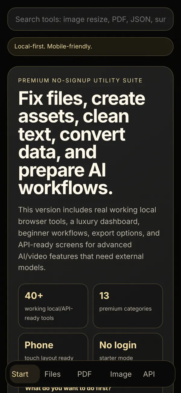 InstantLux on a phone-sized screen