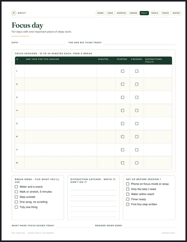 The real Focus day page
