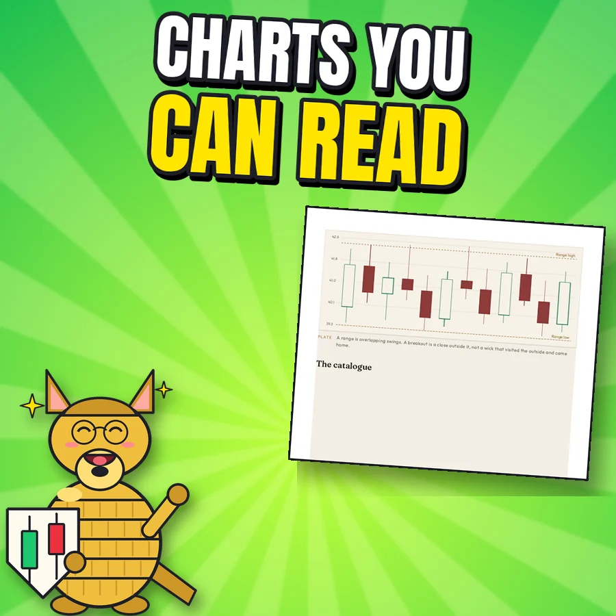 Happy cartoon armadillo next to a real Codex page with a chart plate