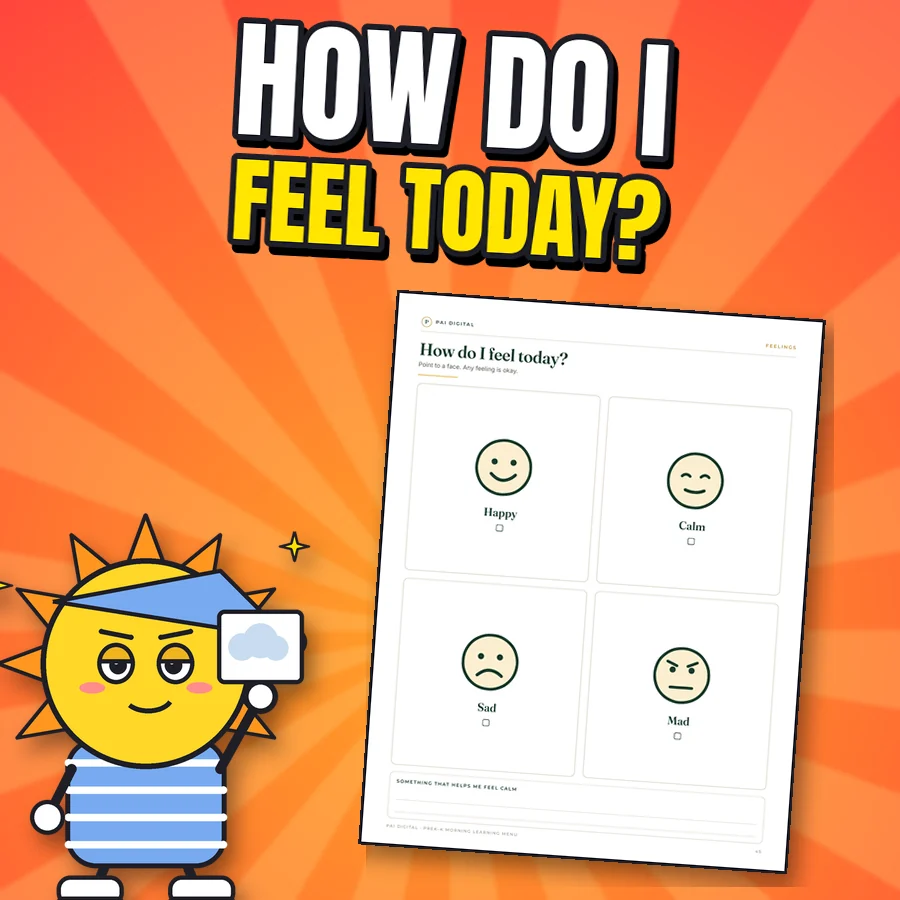 Proud sun next to the real How do I feel today page