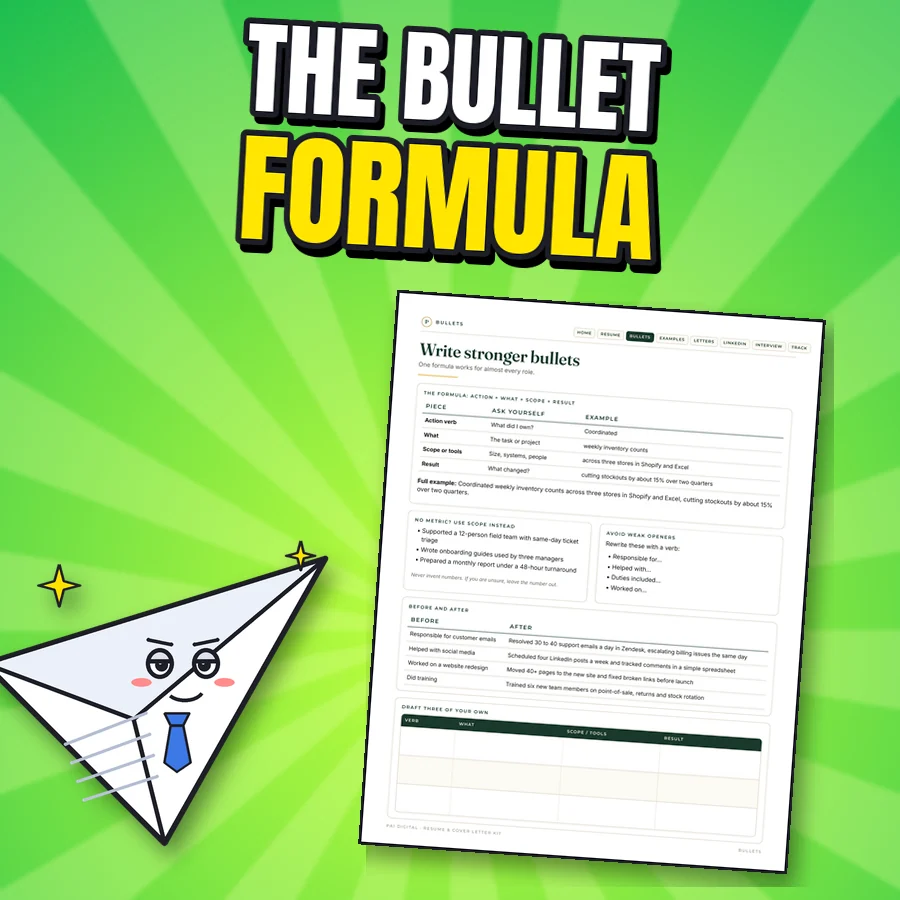 Proud paper plane next to the real Write stronger bullets page
