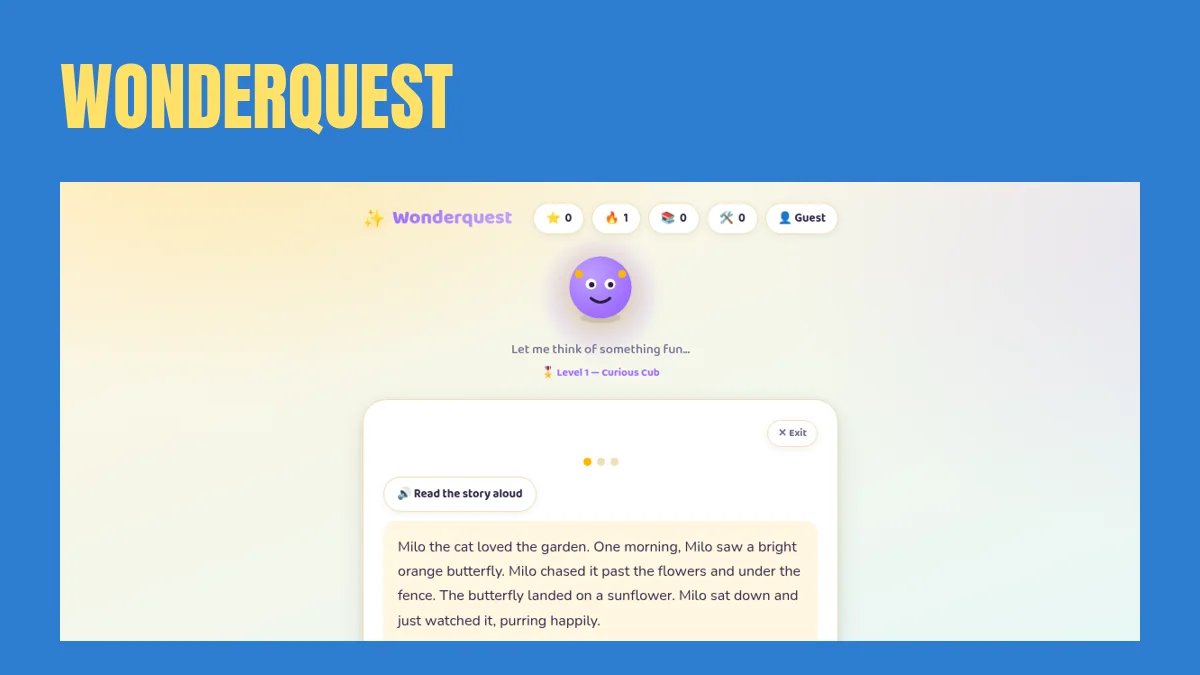 Real Wonderquest reading question